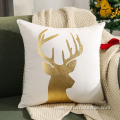 Gold towel embroidery Christmas tree pillow cover